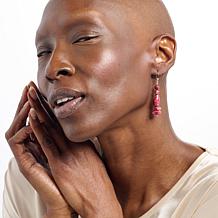Jay King Sterling Silver Red Thulite Bead Drop Earrings