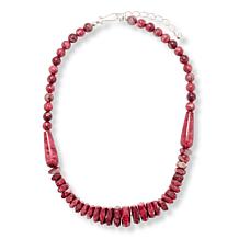Jay King Sterling Silver Red Thulite Bead Necklace