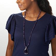 Jay King Sterling Silver Reversible Amethyst Pendant with 36" Necklace