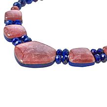 Jay King Sterling Silver Rhodochrosite and Lapis Reversible Necklace
