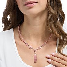 Jay King Sterling Silver Rhodochrosite Beaded Drop Necklace