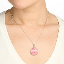 Jay King Sterling Silver Rhodochrosite or Turquoise Pendant with Chain