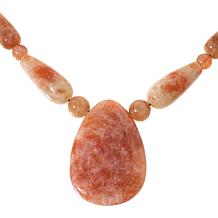 Jay King Sterling Silver Tanzanian Red Sunstone Necklace
