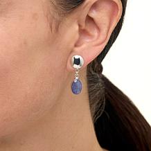 Jay King Sterling Silver Tanzanite Oval Drop Earrings