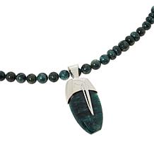 Jay King Sterling Silver Teal Apatite Pendant with Bead Necklace
