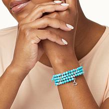 Jay King Sterling Silver Turquoise Composite Bead Coil Wrap Bracelet