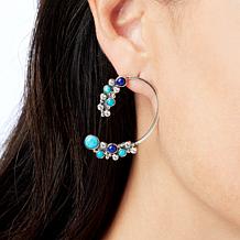 Jay King Sterling Silver Turquoise, Lapis and CZ Earrings