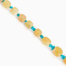 Jay King Sterling Silver Yellow Opal & Royal Blue Turquoise Necklace