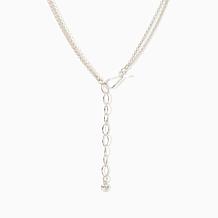 Jay King Turquoise Ceremonial SS Pendant w/ 2 Strand Silver Chain N...