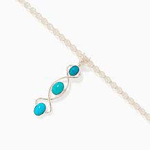 Jay King Turquoise Kingman Pendant with Silver Chain Necklace