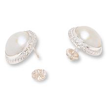 Jay King White Mabé Pearl Stud Earrings
