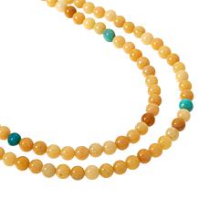 Jay King Yellow Dolomite and Turquoise Bead 60" Necklace