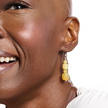 Jay King Yellow Opal Sterling Silver Dangle Earrings