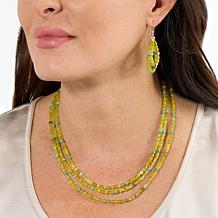 Jay King Yellow Serpentine and Turquoise Beaded Jewelry Set