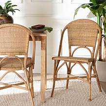 Jaylyn Natural Rattan Dining Chair with Crisscross Base