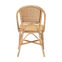 Jaylyn Natural Rattan Dining Chair with Crisscross Base
