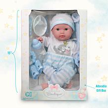 JC Toys Berenguer Boutique 15" Soft Body Boy Baby Doll Gift Set