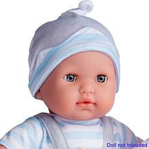 JC Toys Berenguer Boutique Doll Outfit Gray Shorts with Pink Stripes