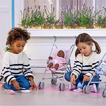 JC Toys Berenguer Boutique Single Umbrella Baby Doll Stroller in Pink