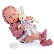 JC Toys La Newborn ROYAL Collection 15in Real Girl Baby Doll -Pink Set