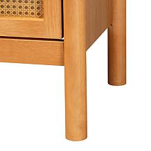 Jenn 2-Drawer Rattan Front Nightstand with Rounded Legs