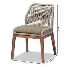 Jennifer Dining Chair with Rope Woven Back, 32.7"H