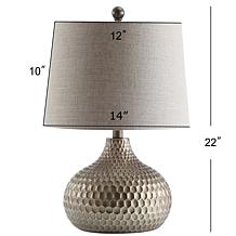 JONATHAN Y Antique Brown Bates 22" Honeycomb LED Table Lamp