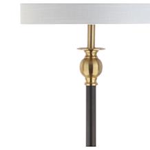 JONATHAN Y Black and Brass Evans 61" Metal LED End Table Floor Lamp
