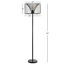 JONATHAN Y Black Gridley 61" Metal LED Floor Lamp