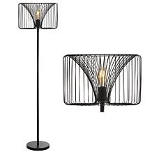 JONATHAN Y Black Gridley 61" Metal LED Floor Lamp