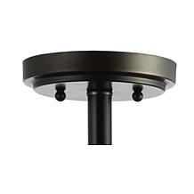 JONATHAN Y Black Light Taupe Allie 14" Wood Beaded Metal Flush Mount