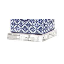 JONATHAN Y Blue and White Choi 23" Chinoiserie LED Table Lamp