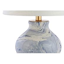 JONATHAN Y Blue and White Holly 20.5" Ceramic LED Table Lamp