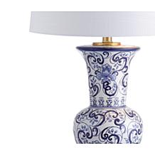 JONATHAN Y Blue and White Leo 28.5" Chinoiserie LED Table Lamp

