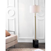 JONATHAN Y Brass and Black Lafayette 65" Adjustable Height Floor Lamp