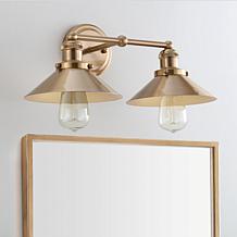 JONATHAN Y Brass Gold August 17.5" 2-light Metal Vanity Light