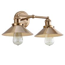 JONATHAN Y Brass Gold August 17.5" 2-light Metal Vanity Light