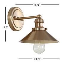 JONATHAN Y Brass Gold August 7.75" Metal Shade Sconce