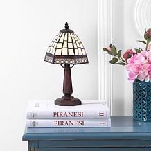 JONATHAN Y Bronze Carter Tiffany-Style 12" LED Table Lamp