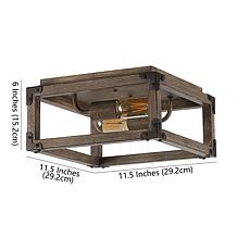 Jonathan Y Brown Darlene 13" 2-Light Iron Rustic LED Flush Mount