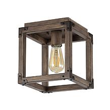 Jonathan Y Brown Magnolia 8" Iron Rustic Farmhouse LED Flush Mount