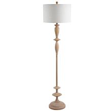 JONATHAN Y Brown Wood Finish Aldrin 63.5" Resin LED Floor Lamp