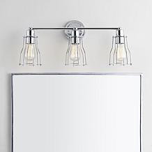 JONATHAN Y Chrome Evelyn 24" 3-light Metal Vanity Light