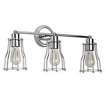 JONATHAN Y Chrome Evelyn 24" 3-light Metal Vanity Light