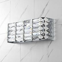 Jonathan Y Chrome Evelyn Crystal Glam Modern LED Vanity Light 6x17.5x5