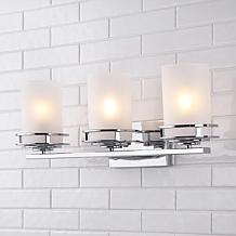 Jonathan Y Chrome Fairfax Metal/Glass Glam Vanity Light 8.5x23x7