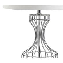 JONATHAN Y Chrome Honore 28" Metal Wire Frame LED Table Lamp