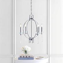 JONATHAN Y Chrome Laura 23" Crystal Metal LED Pendant