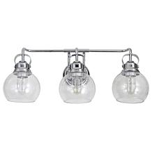 JONATHAN Y Chrome Shirley 24" 3-light Metal Bubbled Glass Vanity Light