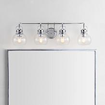 JONATHAN Y Chrome Shirley 34" 4-light Metal Bubbled Glass Vanity Light